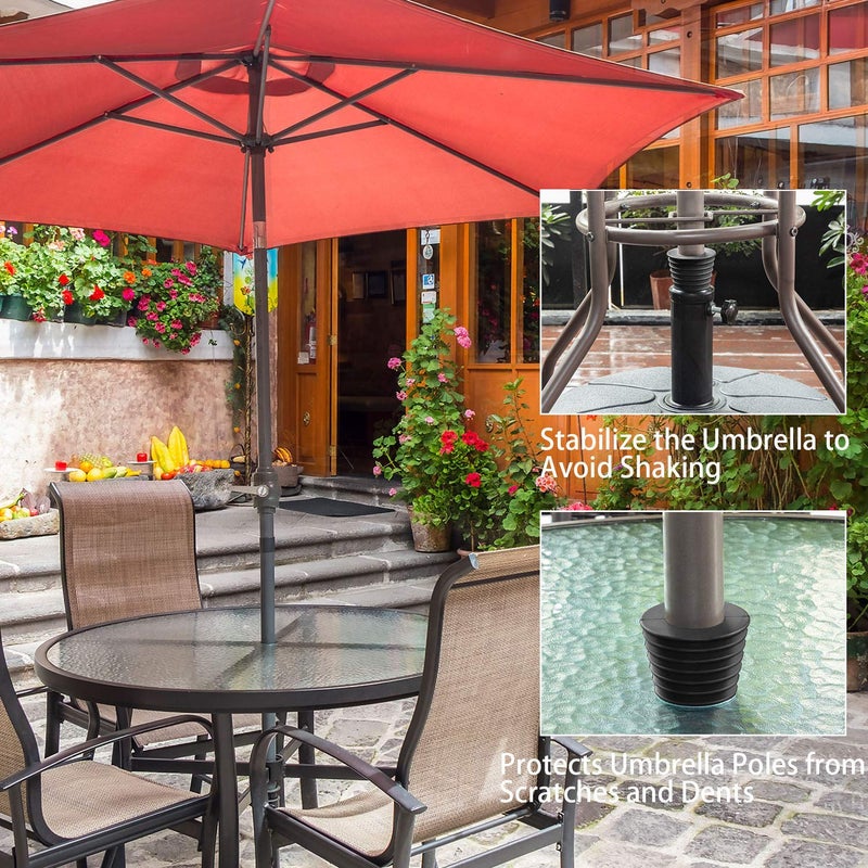 Pelopy 2 Pieces Umbrella Cone Wedge Patio Table Umbrella Hole Ring and Cap Set Fits up to 1.5 Inch in Diameter or Smaller Outdoor Patio Table Hole Pool Adapter(Black Black) - Image 5